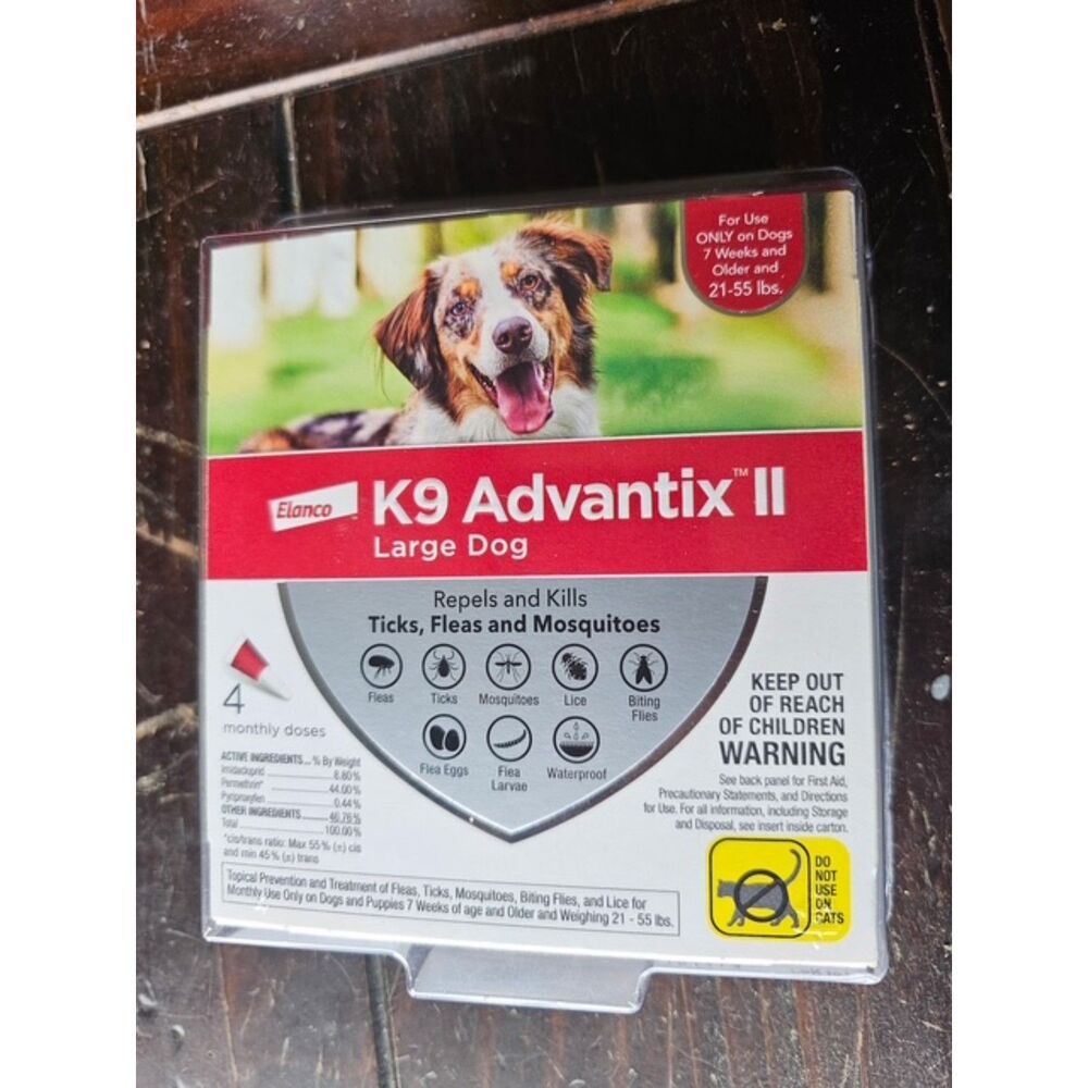 K9 Advantix II Flea and Tick Prevention for Large Dogs 21-55 lbs 2 Doses